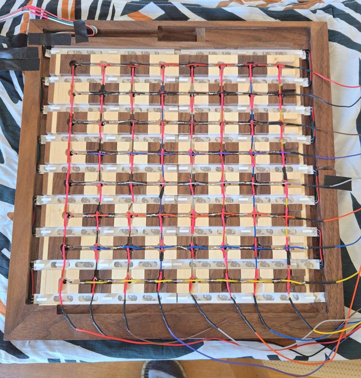 Wiring the reed switch matrix for the chessboard