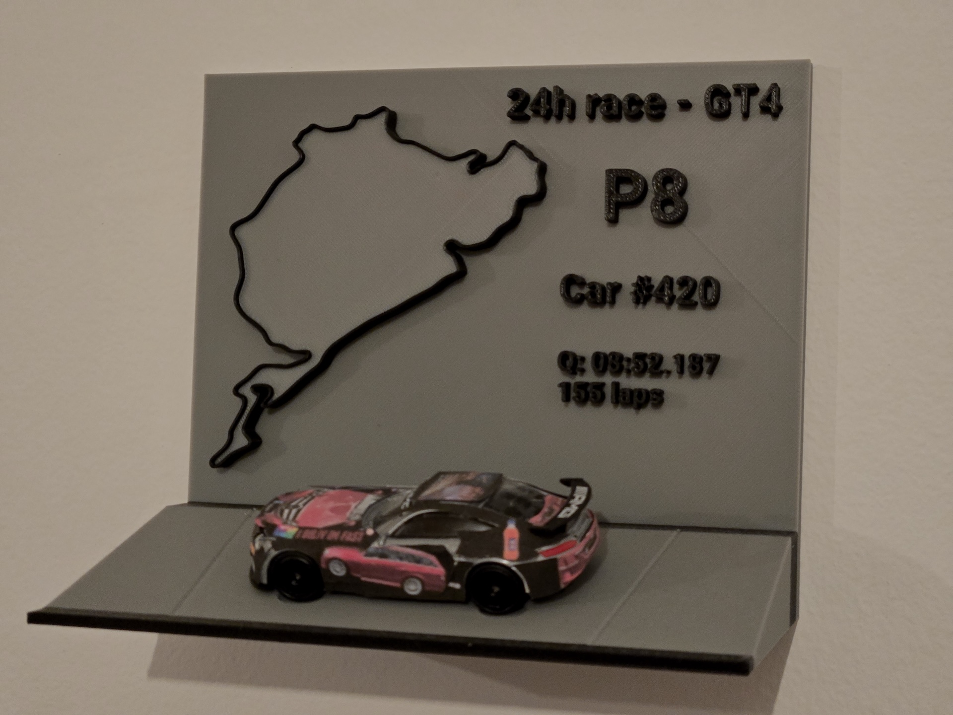 3D printed simracing podium model
