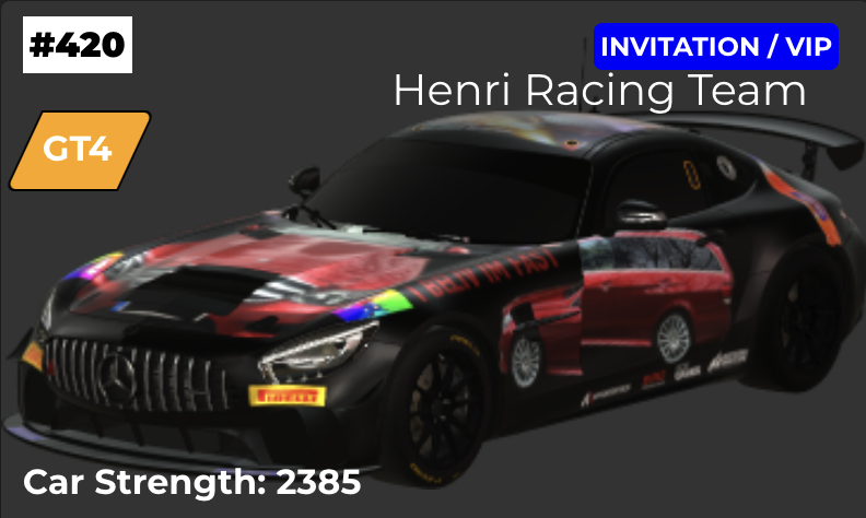 Simracing car livery and setup